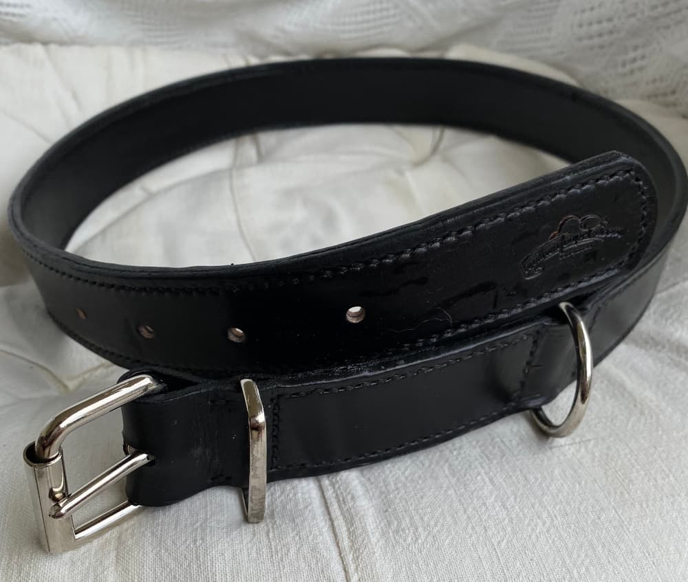 black leather dog collar