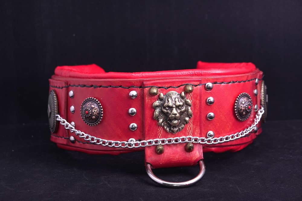 Luxury leather dog collars handmade in England