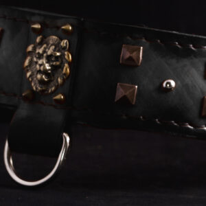 black dog collar handmade , dog fashion