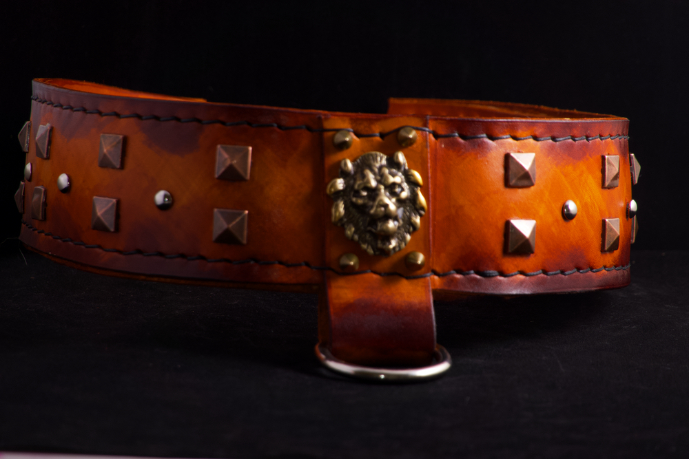 Leather Dog Collar Handmade tan color , luxury dog collar