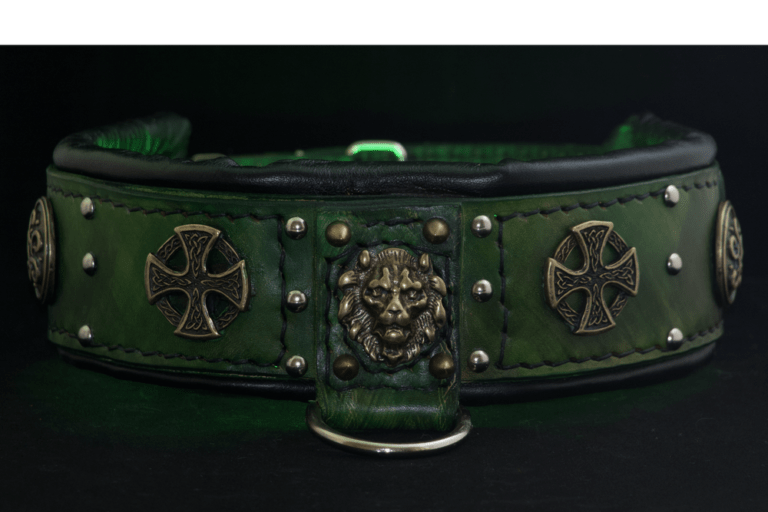 Handmade leather dog collar , Celtic dog collar Leather for Pets