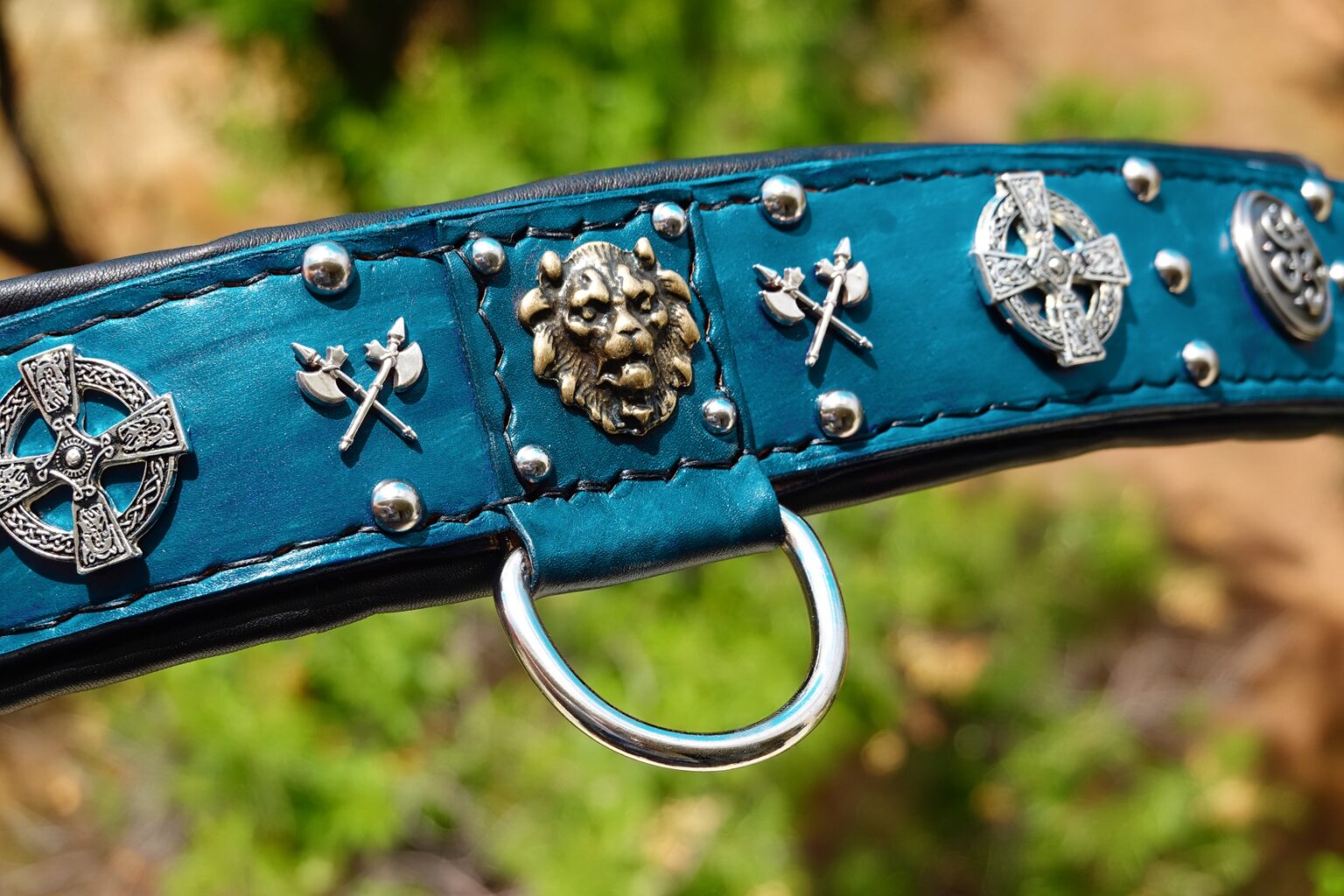 Blue Electric Dog Collar , Bullmastiff Collar , Cane Corso Collar