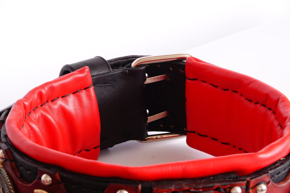 American Bully collar and leash set , Pitbull leather collar with leash