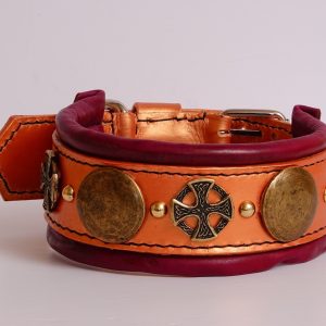 rose gold leather dog collar
