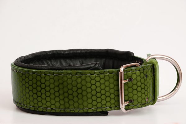honeycomb leather dog collar
