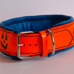 halloween leather dog collar