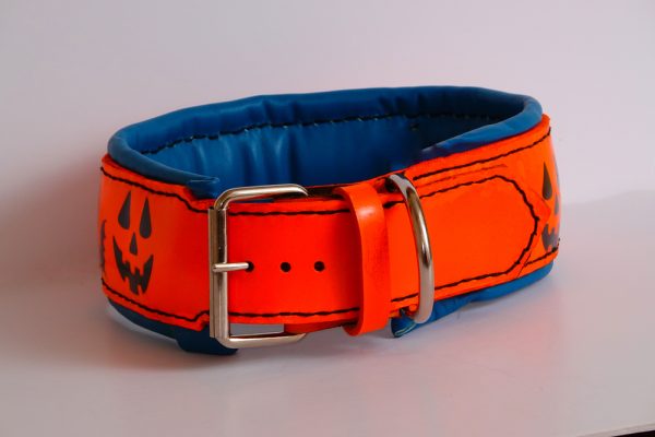 halloween leather dog collar