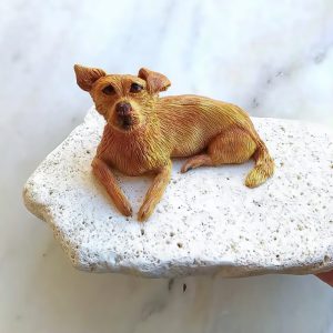 dog figurine sculpture portrait