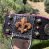 Mastiff tooled leather dog collar padded