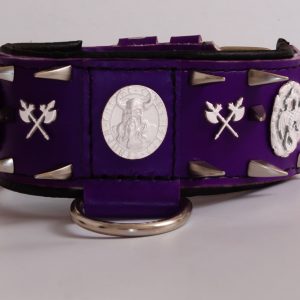 odin viking leather dog collar