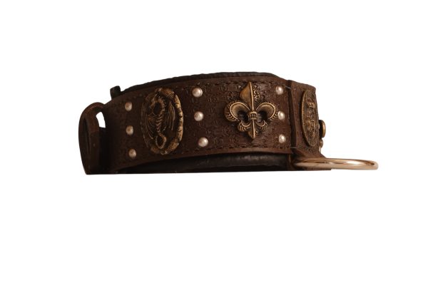 Handmade Viking Odin Leather Dog Collar for Pitbulls, Amstaffs & Mastiffs - Image 4