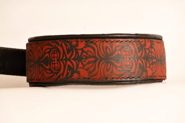 Polynesian Maori Totem Tribal Art Leather Dog Collar - Image 5