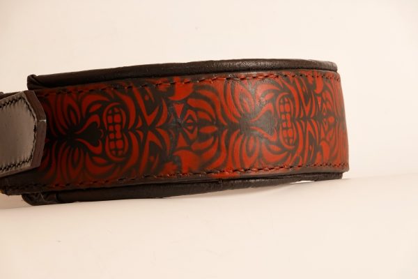 Polynesian Maori Totem Tribal Art Leather Dog Collar - Image 3