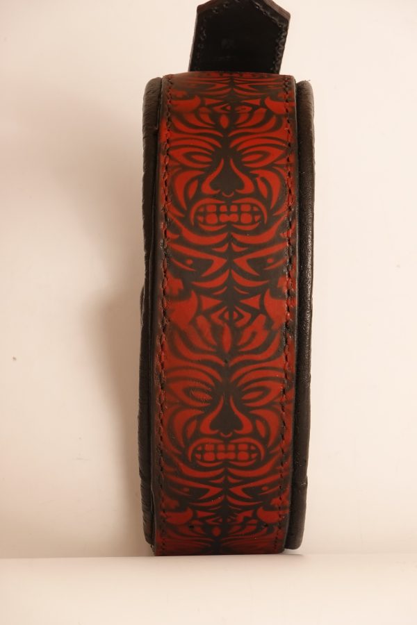 Polynesian Maori Totem Tribal Art Leather Dog Collar - Image 2