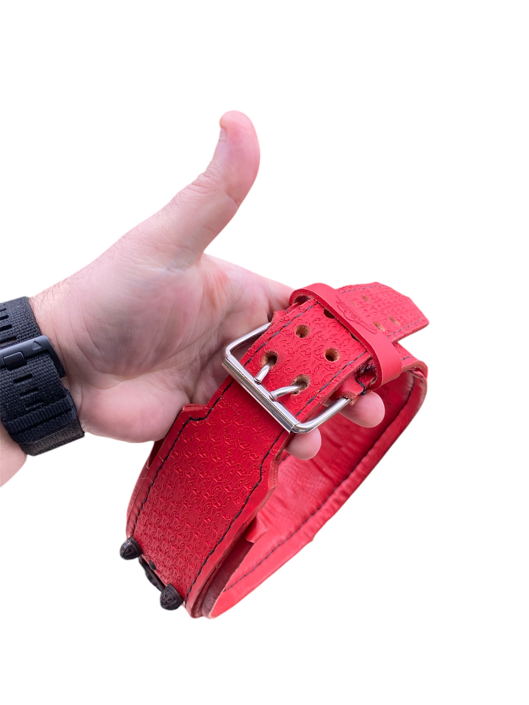 Leather Dog Collar Red – For Strong Dogs, LeatherforPets Collars Handmade - Image 3