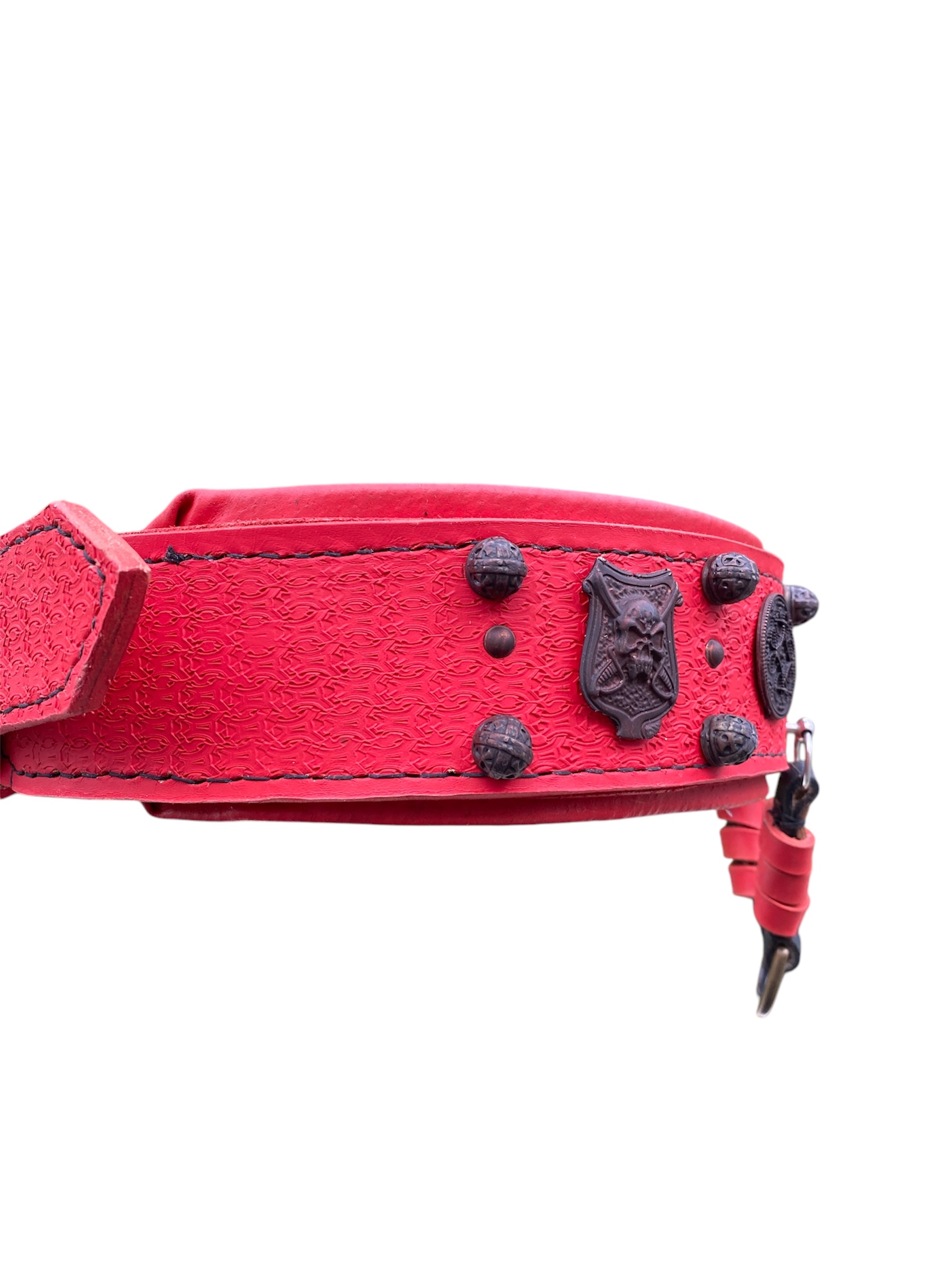 Leather Dog Collar Red – For Strong Dogs, LeatherforPets Collars Handmade - Image 4