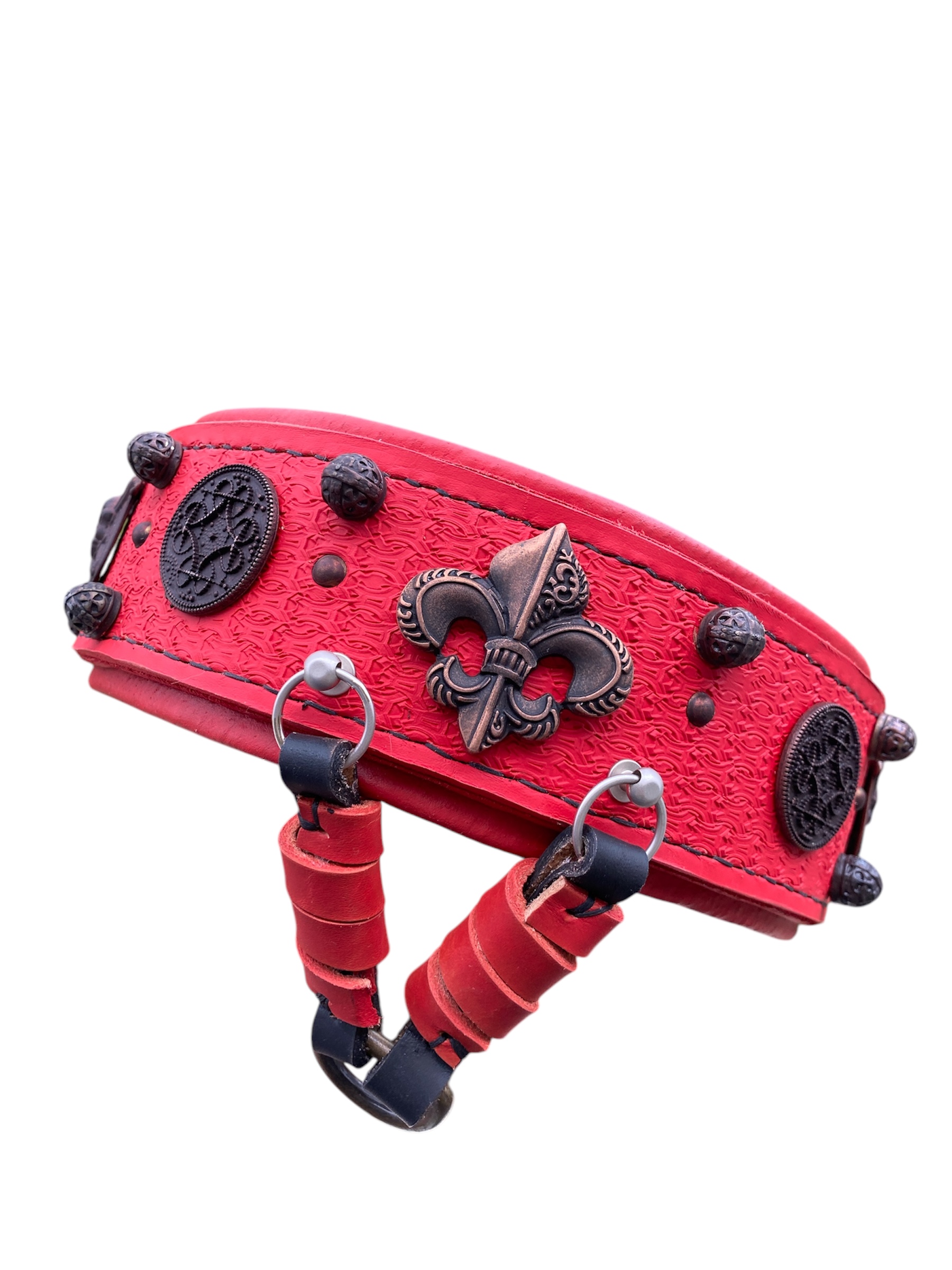 Leather Dog Collar Red – For Strong Dogs, LeatherforPets Collars Handmade - Image 5