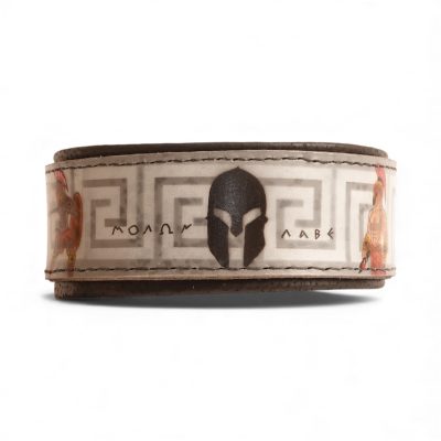 Handmade Leather Spartan Dog Collar – “Molon Labe” Spartan Helmet Design