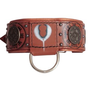 Valkyrie Angel of Death Wings Leather Dog Collar