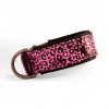 female dog collar pink leopard