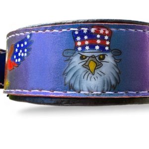 american flag leather dog collar